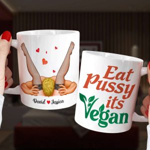 Eat Pussy Its Vegan, Couple Gift, Personalized Mug, Funny Couple Mug