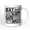 Eat Sleep Game Repeat Personalized Mug, Funny Gamer Gift With Custom Name Eat Sleep Game Repeat Personalized Mug, Funny Gamer Gift With Custom Name