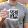 Eat Sleep Game Repeat Personalized Mug, Funny Gamer Gift With Custom Name Eat Sleep Game Repeat Personalized Mug, Funny Gamer Gift With Custom Name