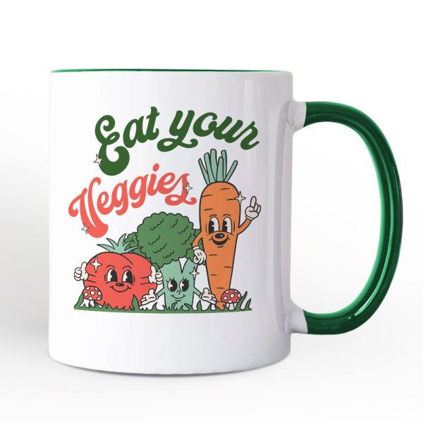 Eat Your Veggies Personalized Mug, Retro Cute Farmers Market Veggie Gift with Custom Name Eat Your Veggies Personalized Mug, Retro Cute Farmers Market Veggie Gift with Custom Name