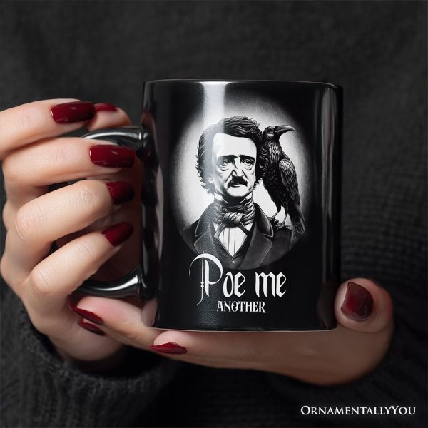 Edgar Allan Poe Spooky Portrait Personalized Mug Horror Villain Theme Halloween Gift with Custom Name Edgar Allan Poe Spooky Portrait Personalized Mug Horror Villain Theme Halloween Gift with Custom Name