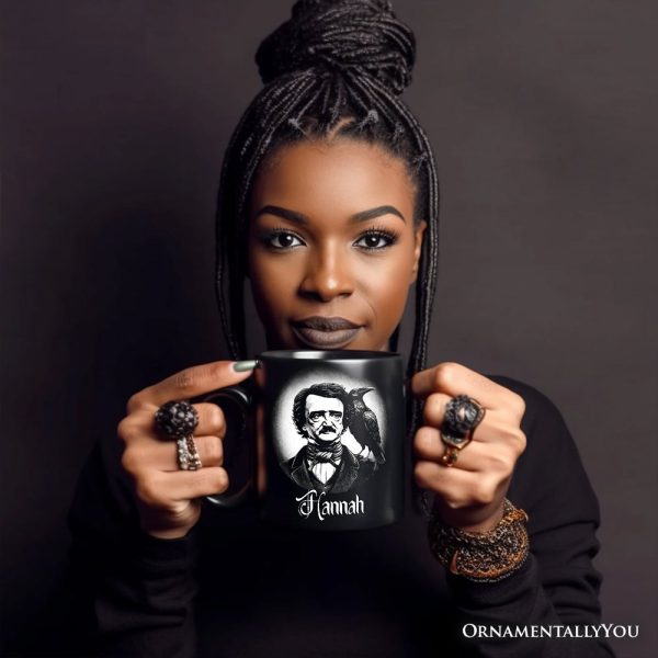 Edgar Allan Poe Spooky Portrait Personalized Mug Horror Villain Theme Halloween Gift with Custom Name Edgar Allan Poe Spooky Portrait Personalized Mug Horror Villain Theme Halloween Gift with Custom Name