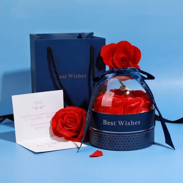 Elegant Preserved Rose Box with Hidden Jewelry Drawer Elegant Preserved Rose Box with Hidden Jewelry Drawer