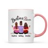 Embracing Back View Besties Sisters Forever Personalized Mug