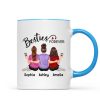 Embracing Back View Besties Sisters Forever Personalized Mug