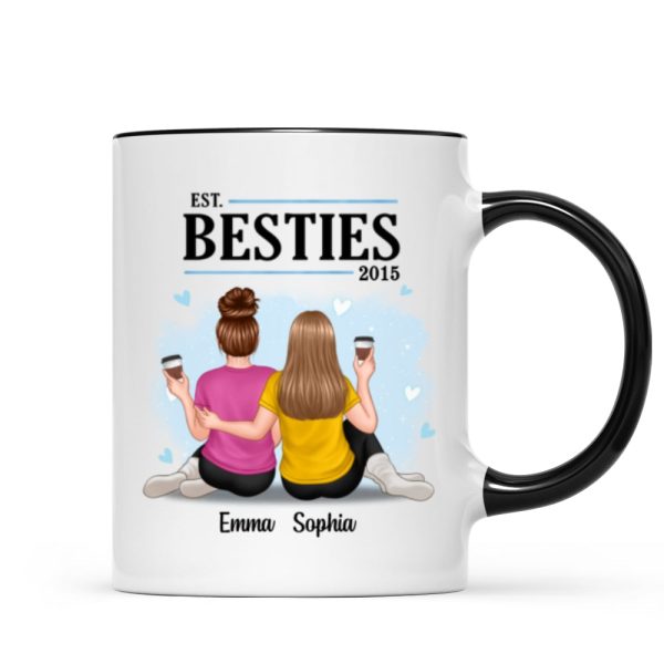 Embracing Besties Sisters Est Personalized Mug Embracing Besties Sisters Est Personalized Mug