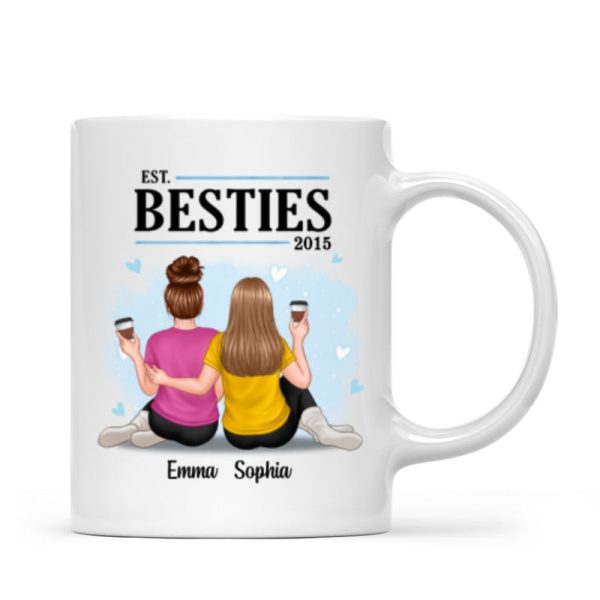 Embracing Besties Sisters Est Personalized Mug Embracing Besties Sisters Est Personalized Mug