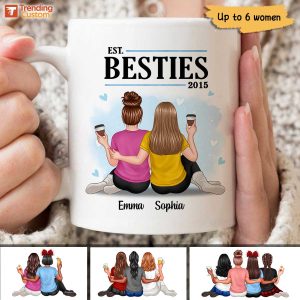 Embracing Besties Sisters Est Personalized Mug