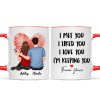 Embracing Couple Back View Finger Print Heart Personalized Mug Embracing Couple Back View Finger Print Heart Personalized Mug