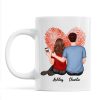 Embracing Couple Back View Finger Print Heart Personalized Mug Embracing Couple Back View Finger Print Heart Personalized Mug