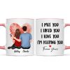 Embracing Couple Back View Finger Print Heart Personalized Mug Embracing Couple Back View Finger Print Heart Personalized Mug