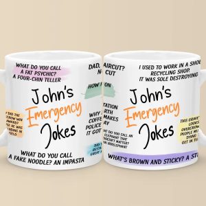 Emergency Jokes - Family Personalized Custom Mug - Christmas Gift For Dad