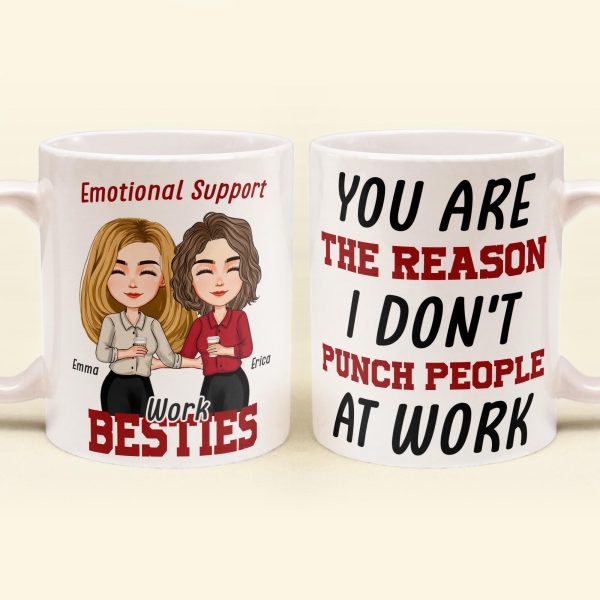 Emotional Support Work Besties - Personalized Mug Emotional Support Work Besties - Personalized Mug