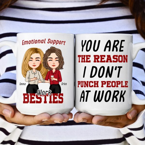 Emotional Support Work Besties - Personalized Mug Emotional Support Work Besties - Personalized Mug