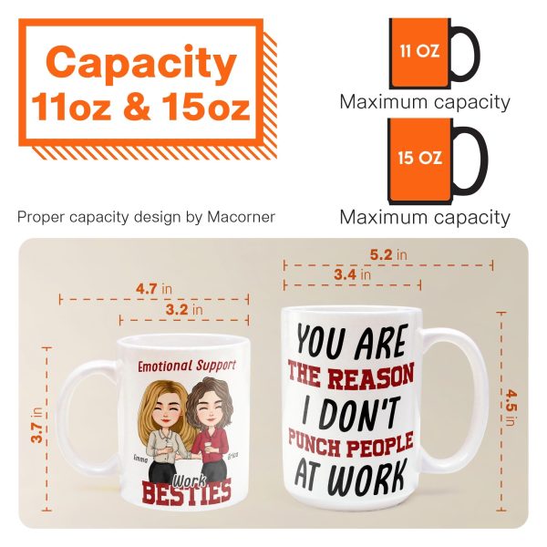 Emotional Support Work Besties - Personalized Mug Emotional Support Work Besties - Personalized Mug