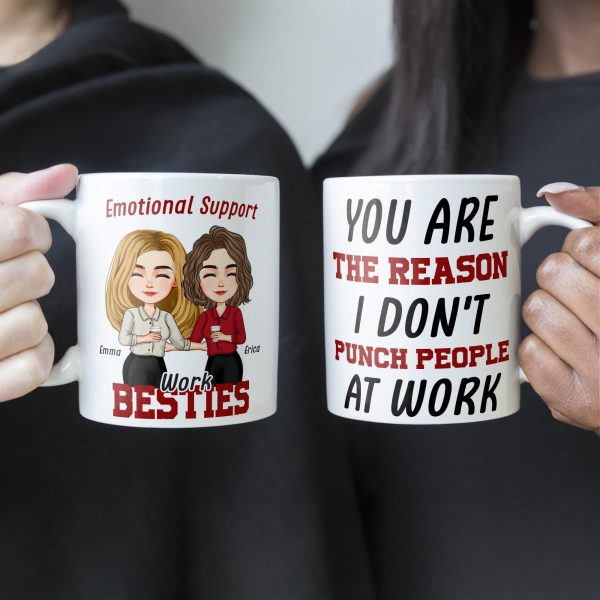 Emotional Support Work Besties - Personalized Mug Emotional Support Work Besties - Personalized Mug