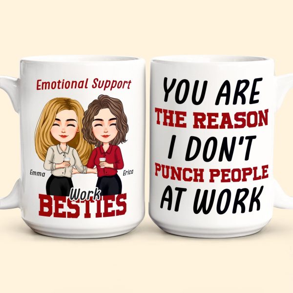 Emotional Support Work Besties - Personalized Mug Emotional Support Work Besties - Personalized Mug