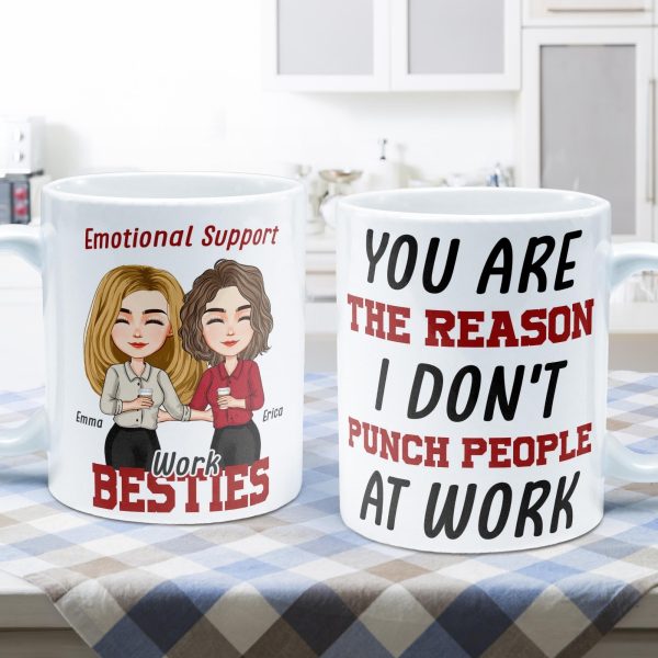 Emotional Support Work Besties - Personalized Mug Emotional Support Work Besties - Personalized Mug