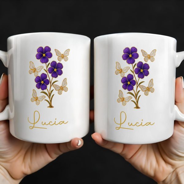 Enjoy The Delicate Beauty Birth Flowers And Butterflies - Personalized Custom Coffee Mug - DTG032_MG Enjoy The Delicate Beauty Birth Flowers And Butterflies - Personalized Custom Coffee Mug - DTG032_MG