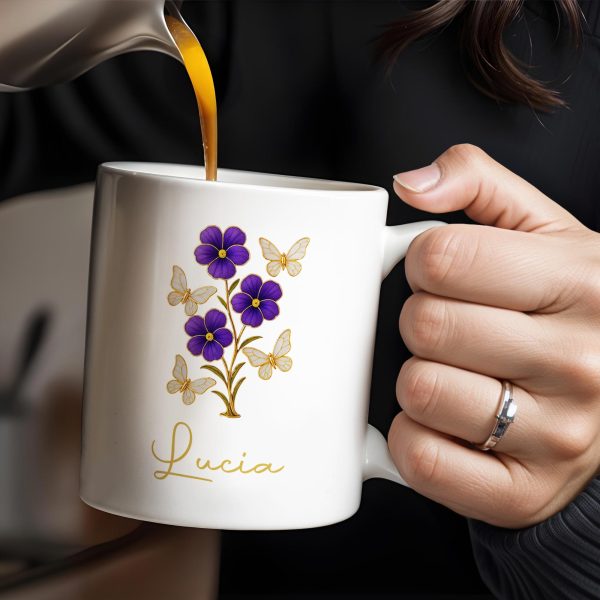 Enjoy The Delicate Beauty Birth Flowers And Butterflies - Personalized Custom Coffee Mug - DTG032_MG Enjoy The Delicate Beauty Birth Flowers And Butterflies - Personalized Custom Coffee Mug - DTG032_MG