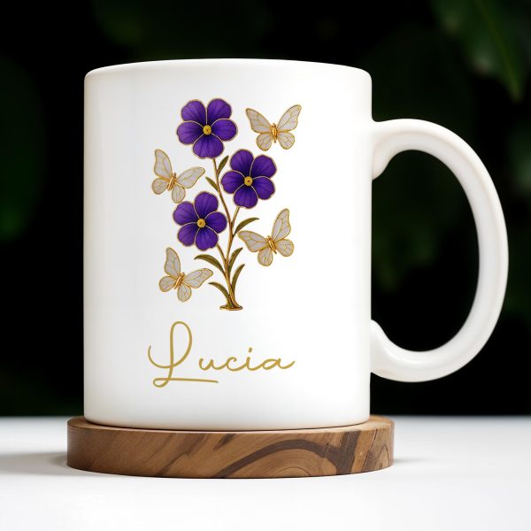Enjoy The Delicate Beauty Birth Flowers And Butterflies - Personalized Custom Coffee Mug - DTG032_MG Enjoy The Delicate Beauty Birth Flowers And Butterflies - Personalized Custom Coffee Mug - DTG032_MG