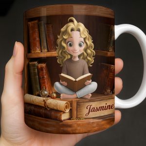 Enjoy The Magic Of Books With Girl Reading Design - Personalized Custom Coffee Mug - BLV085_MG