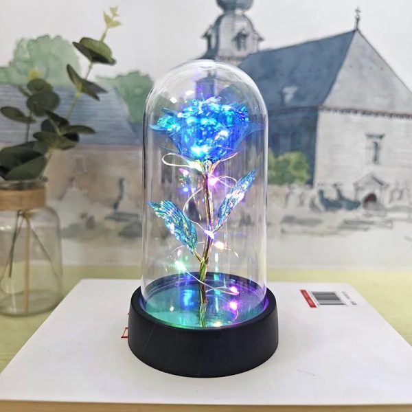 Eternal LED Rose in Glass Dome for Valentine's Day, Wedding, and Romantic Gifts