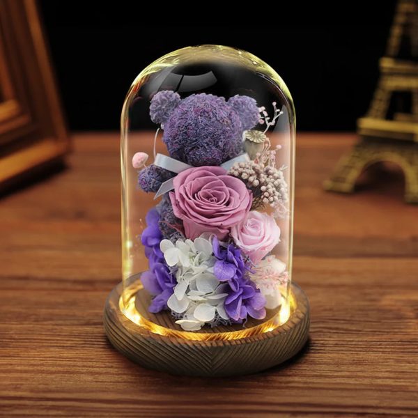 Eternal Preserved Rose Teddy Bear Gift Box with Lights Eternal Preserved Rose Teddy Bear Gift Box with Lights