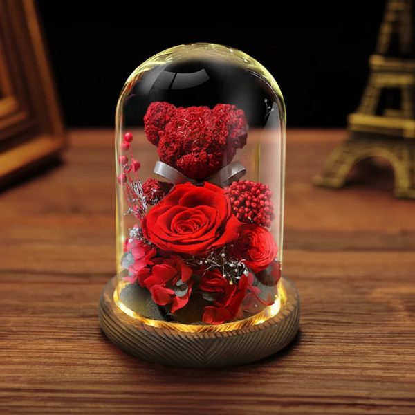 Eternal Preserved Rose Teddy Bear Gift Box with Lights Eternal Preserved Rose Teddy Bear Gift Box with Lights