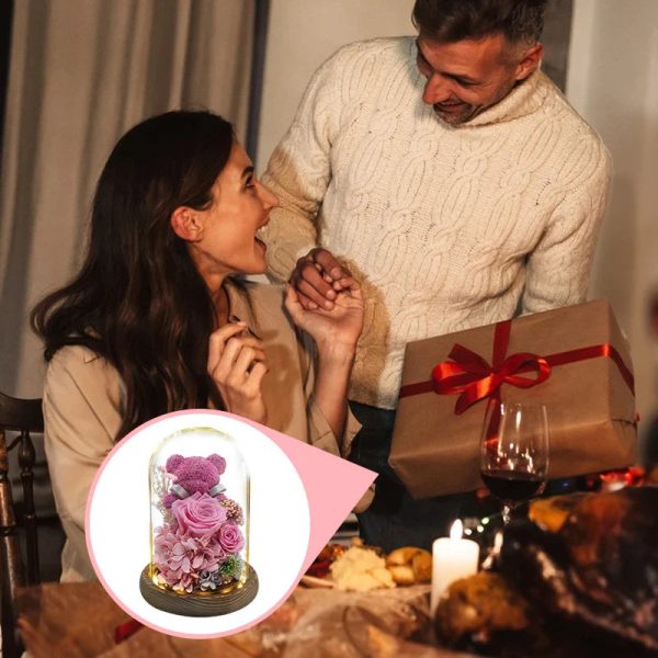 Eternal Preserved Rose Teddy Bear Gift Box with Lights Eternal Preserved Rose Teddy Bear Gift Box with Lights