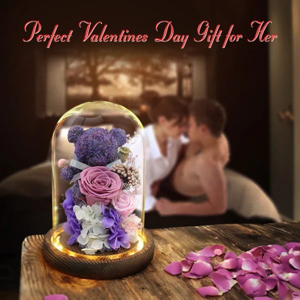 Eternal Preserved Rose Teddy Bear Gift Box with Lights Eternal Preserved Rose Teddy Bear Gift Box with Lights