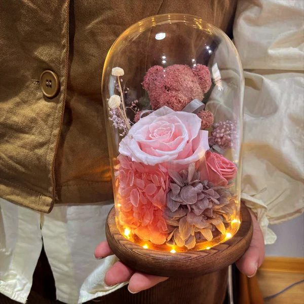 Eternal Preserved Rose Teddy Bear Gift Box with Lights Eternal Preserved Rose Teddy Bear Gift Box with Lights