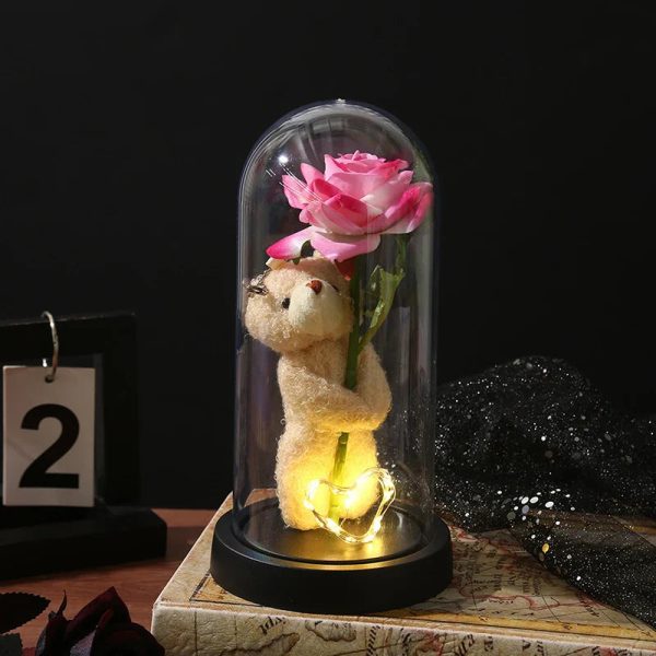 Eternal Rose in Glass Dome Decorative Flower Gift for Girlfriend Eternal Rose in Glass Dome Decorative Flower Gift for Girlfriend