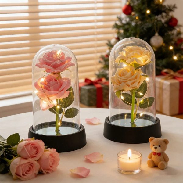 Eternal Rose in Glass Dome Decorative Flower Gift for Girlfriend Eternal Rose in Glass Dome Decorative Flower Gift for Girlfriend
