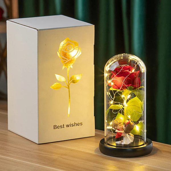 Eternal Rose in Glass Dome Decorative Flower Gift for Girlfriend Eternal Rose in Glass Dome Decorative Flower Gift for Girlfriend