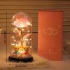 Eternal Rose in Glass Dome Handmade Artificial Flower for Gifts and Decoration