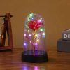 Eternal Rose LED Light Foil Flower In Glass Cover