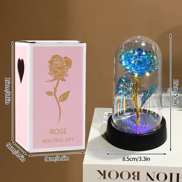 Eternal Rose LED Light in Glass Dome for Valentine's Day and Special Gifts