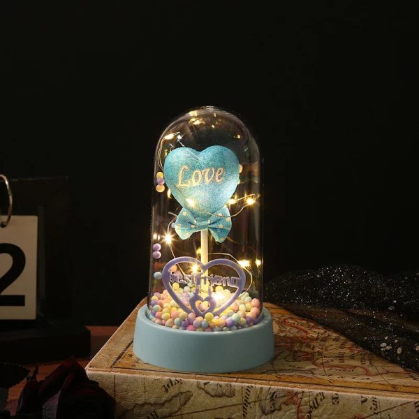 Eternal Rose LED Light with Acrylic Cover Romantic Desktop Flower Decoration Eternal Rose LED Light with Acrylic Cover Romantic Desktop Flower Decoration