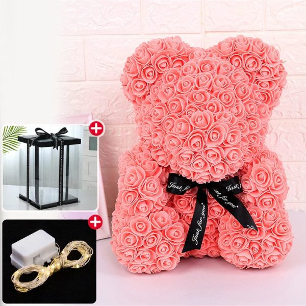 Eternal Rose Teddy Bear with Gift Box and Warm Lights Eternal Rose Teddy Bear with Gift Box and Warm Lights