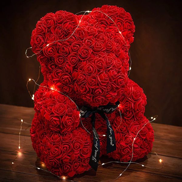 Eternal Rose Teddy Bear with Gift Box and Warm Lights Eternal Rose Teddy Bear with Gift Box and Warm Lights