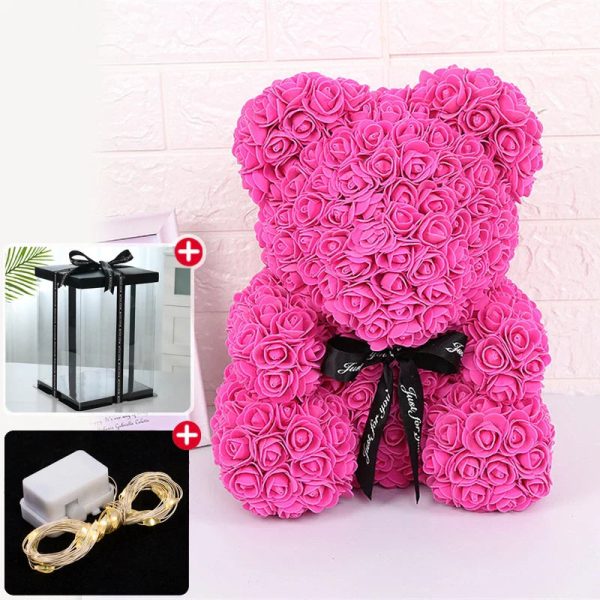 Eternal Rose Teddy Bear with Gift Box and Warm Lights Eternal Rose Teddy Bear with Gift Box and Warm Lights