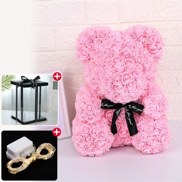 Eternal Rose Teddy Bear with Gift Box and Warm Lights Eternal Rose Teddy Bear with Gift Box and Warm Lights
