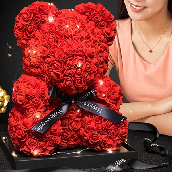Eternal Rose Teddy Bear with Gift Box and Warm Lights Eternal Rose Teddy Bear with Gift Box and Warm Lights
