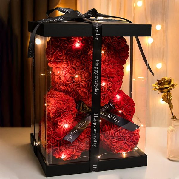 Eternal Rose Teddy Bear with Gift Box and Warm Lights Eternal Rose Teddy Bear with Gift Box and Warm Lights