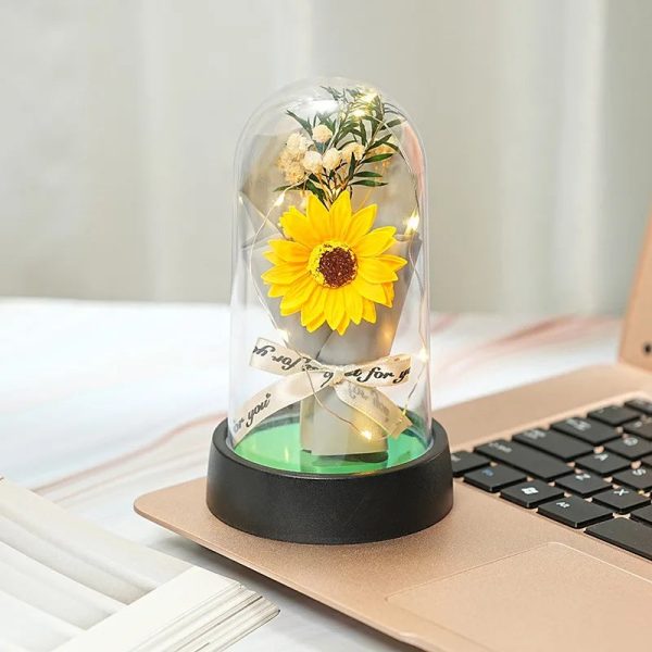 Everlasting Rose LED Glass Dome Bouquet Everlasting Rose LED Glass Dome Bouquet