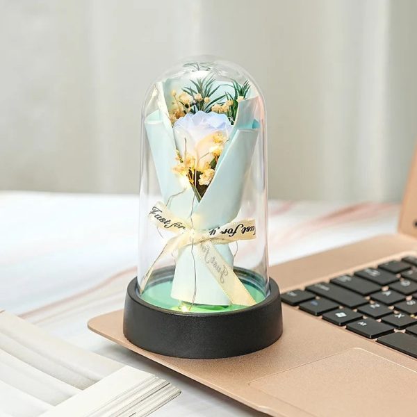 Everlasting Rose LED Glass Dome Bouquet Everlasting Rose LED Glass Dome Bouquet