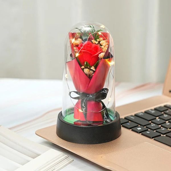 Everlasting Rose LED Glass Dome Bouquet Everlasting Rose LED Glass Dome Bouquet