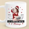 Every Kiss Is A Promise Of Forever - Couple Personalized Custom Mug - Christmas Gift For Husband Wife, Anniversary