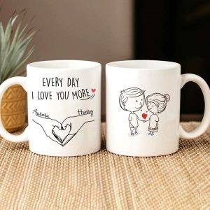 Everyday I Love You More Funny Valentine Mug Personalized Gift DA199 890042